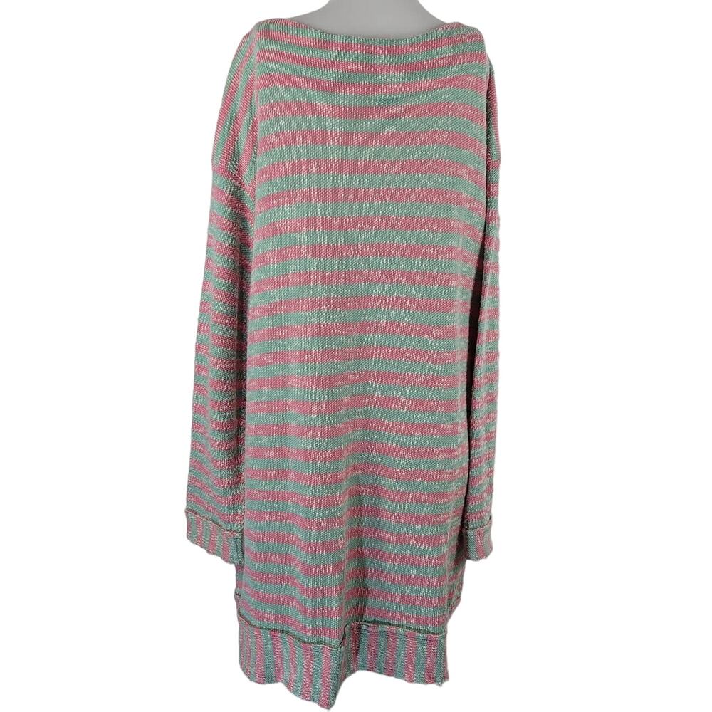 Soft Surroundings Pink Green Strip Beachy Lounge Casual Women's Dress 1X - Picture 3 of 4